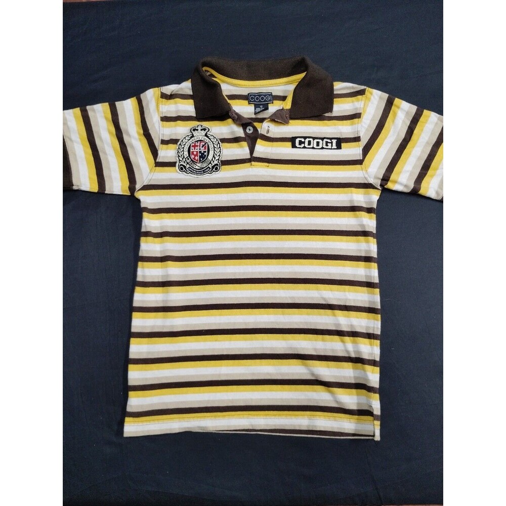 COOGI Brown, Yellow & White Striped Kids Polo size 12